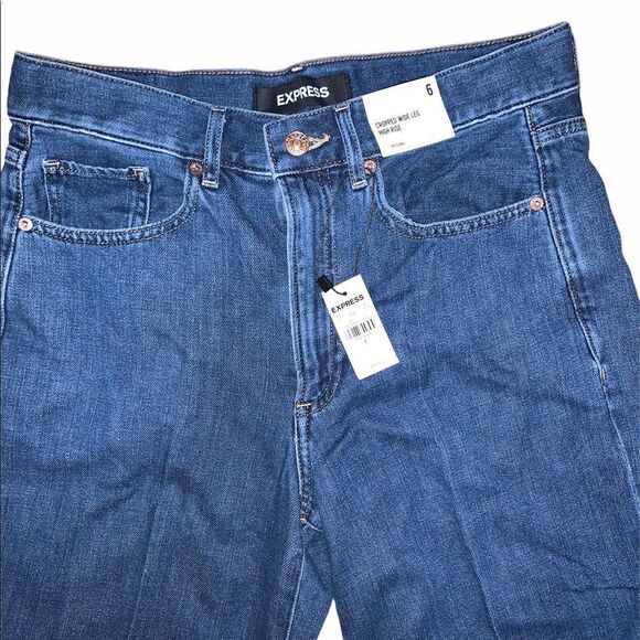 Express Cropped Wide Leg High Rise Jeans - Picture 5 of 10
